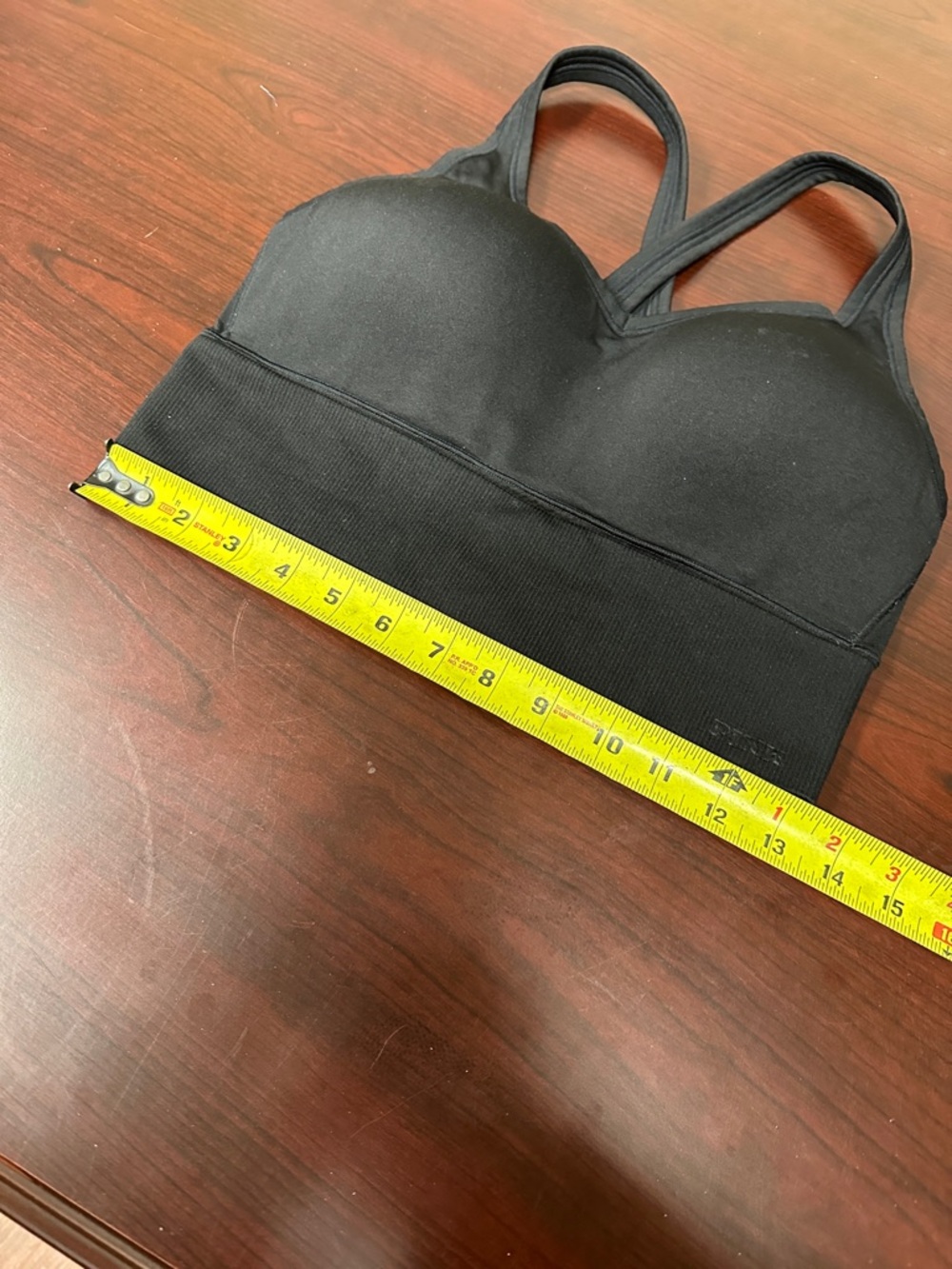 PINK Victoria's Secret Black Seamless Cross-Back Sports Bralette padded - Picture 5 of 9